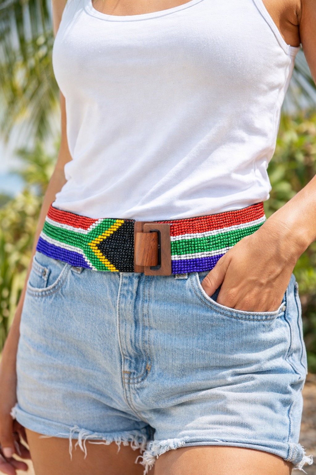 Glass Beaded Belt - SA Flag