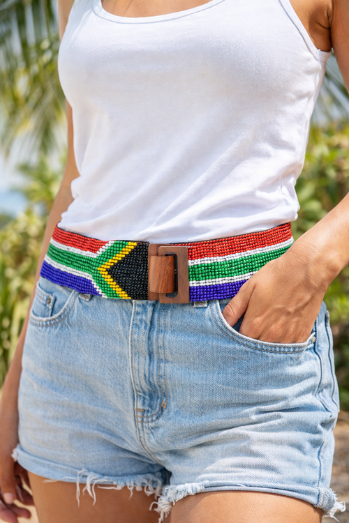 Glass Beaded Belt - SA Flag