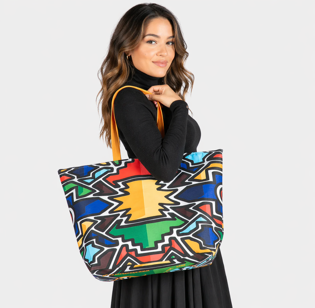 XL Ndebele Tote Bag with Zip