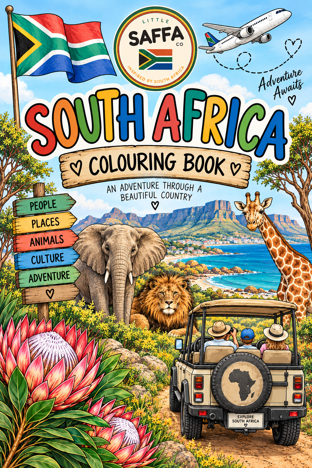 South Africa Colouring Book by Little SAFFA Co. - Digital Product no Physical Book.