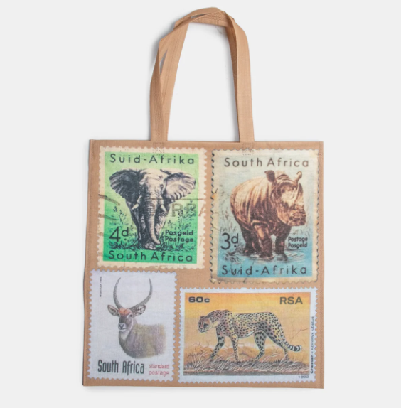 Shopper Tote Bag - Africa Stamp