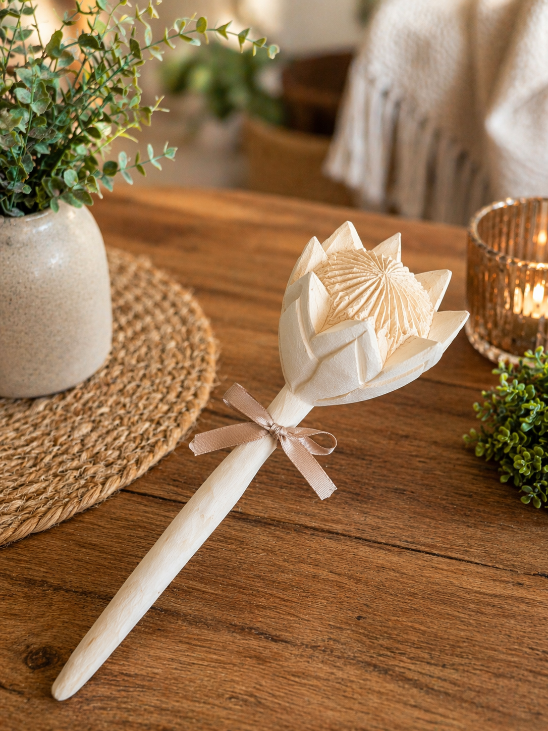 Carved Wooden Protea