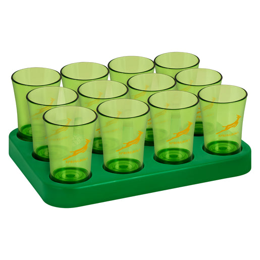 Springbok Shot Glasses with Tray (12 Glasses)